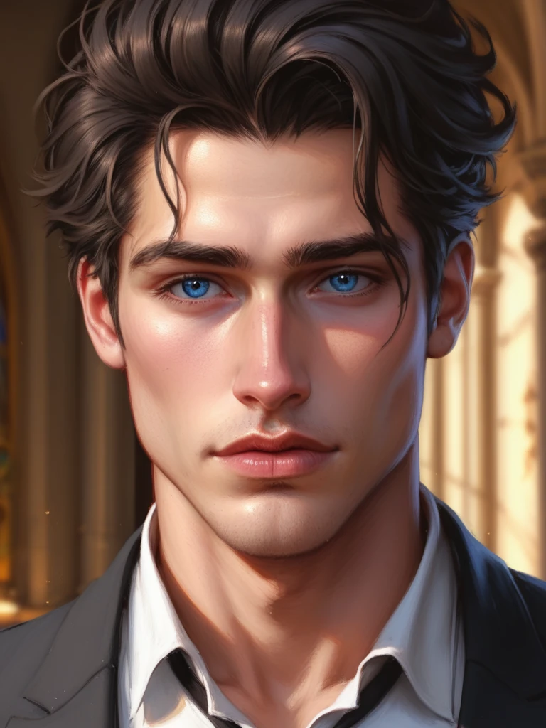 score_9, score_8_above, (1man), Artwork, best quality, high resolution, Close-up portrait, bad, Greek god, fantasy, league of legends style, beautiful figure painting, bright light, Amazing composition, front view, hdr, volumetric lighting, ultra quality, elegant, highly detailed