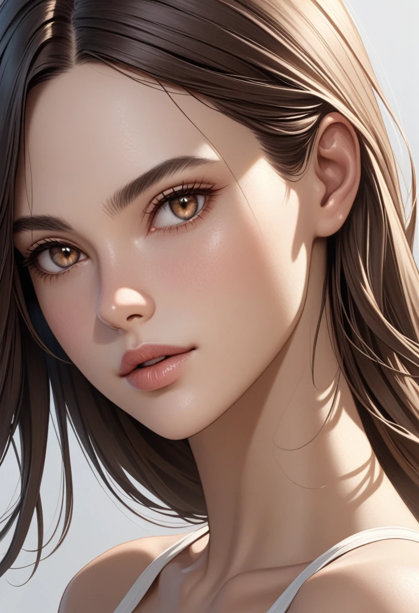 A beautiful portrait of a woman with a smooth jawline and soft facial features, high quality, best quality, ultra-detailed, 4K resolution