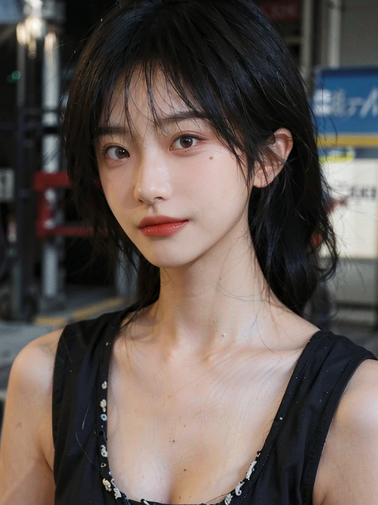 (Skin details:1.4), (smooth skin textures:1.3), (Upper body:1.4),(Upper Body:1.3)Lipstick, background, earrings, serene, calm, Sportswear,(Realistic and detailed eyes:1.2), Natural skin texture, Realistic facial details, Soft dramatic lighting, Vivid details, 35 mm film, outdoor, (Photo Practical:1.4), (hyper Practical:1.4), (Practical:1.3), (Smoother lighting:1.05), (Improve lighting quality:0.9), (Highest quality real skin textures:1.4), Exquisite eyes, Delicate face, Close-up of face, (Enhance the beauty of skin texture:1.1), Hair details,normal body ratio, short hair, Moles under the eyes, A faint smile,Portrait Photography, Depth of Field, Bokeh, Surrealism, Ray Tracing, (Portrait Photography:1.1), Surrealism, High Detail, Chiaroscuro, Ray Tracing, reflected light, Ultra HD, Ultra HD, masterpiece, Textured Skin, Super Detail, High Detail, high quality, best quality