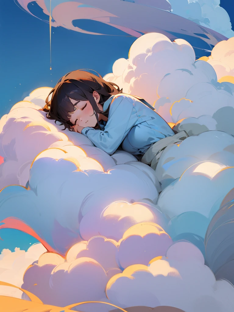 ((Girl sleeping on a cloud))