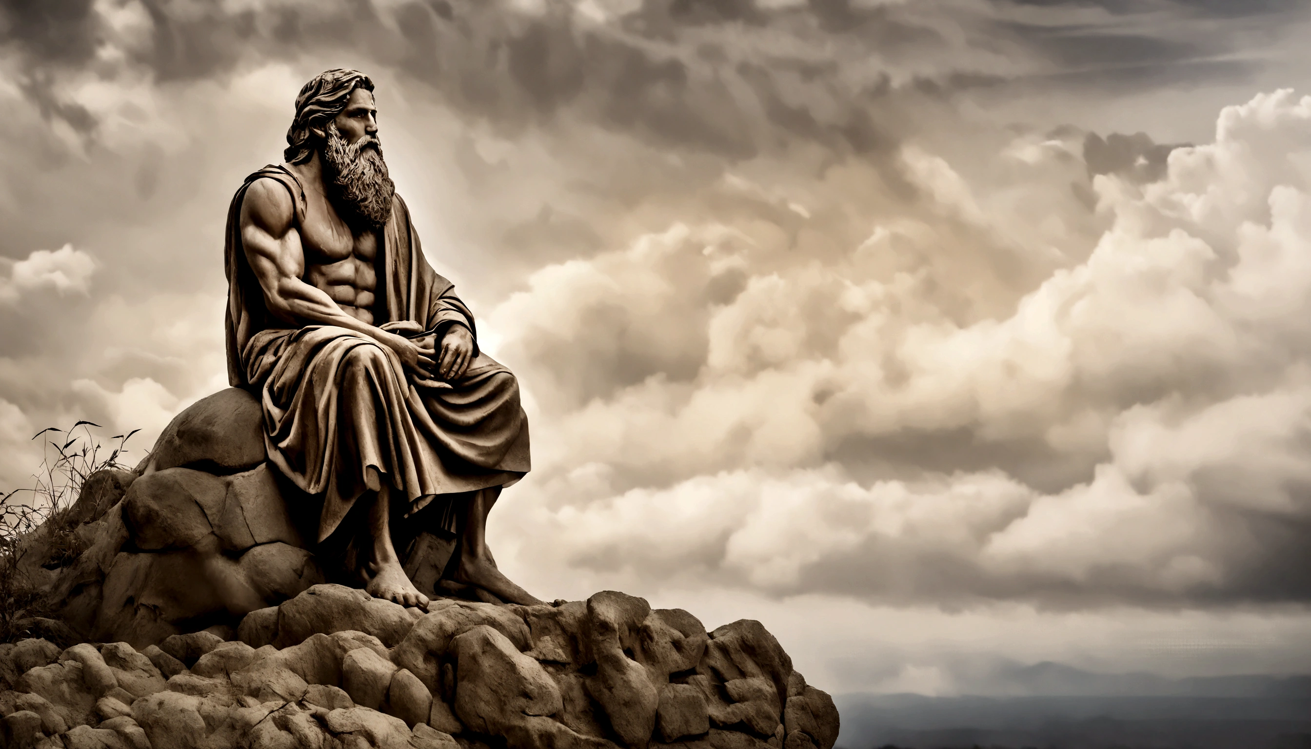 Greek philosophy statue with beard and muscles, cinematographic, 8K, darkness background, Detailed symmetrical realistic face, extremely detailed natural texture, peach fuzz, shorth hair, master part, absurderes, award-winning photo by Lee Jeffries, Nikon D850 Film Stock Photography, Kodak Portra 400 F1 Camera.6 lenses, extremely detaild, incredible, fine-details, rich colors, realistic hyper realistic texture, dramatic lighting, UnrealEngine, trends on artstation, cinestill 800 tungsten, Looking at Viewer, photo realist, raw photos , Tanvir Tamim, high qualiy, high resolution, sharp focus, extremely detaild, cinematic lighting, 8K UHD,