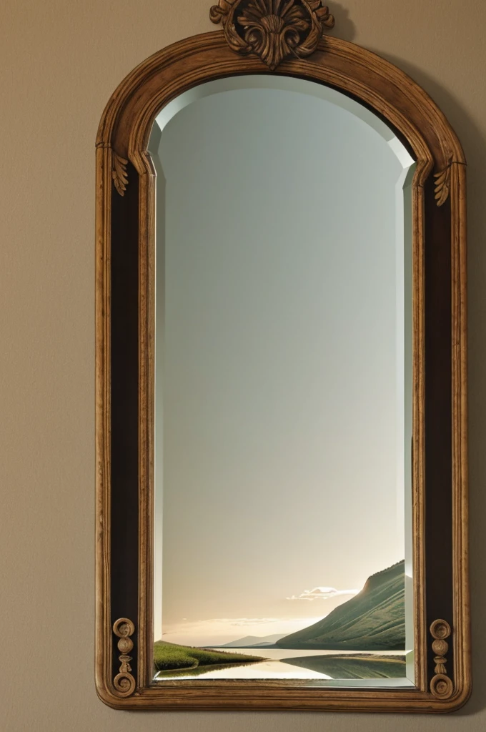 I want you to create an image of a landscape inside a mirror but this mirror is broken