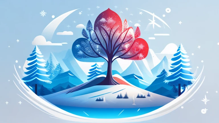 a spruice tree in a winter landscape, tshirt design, rzminjourney, vector-art