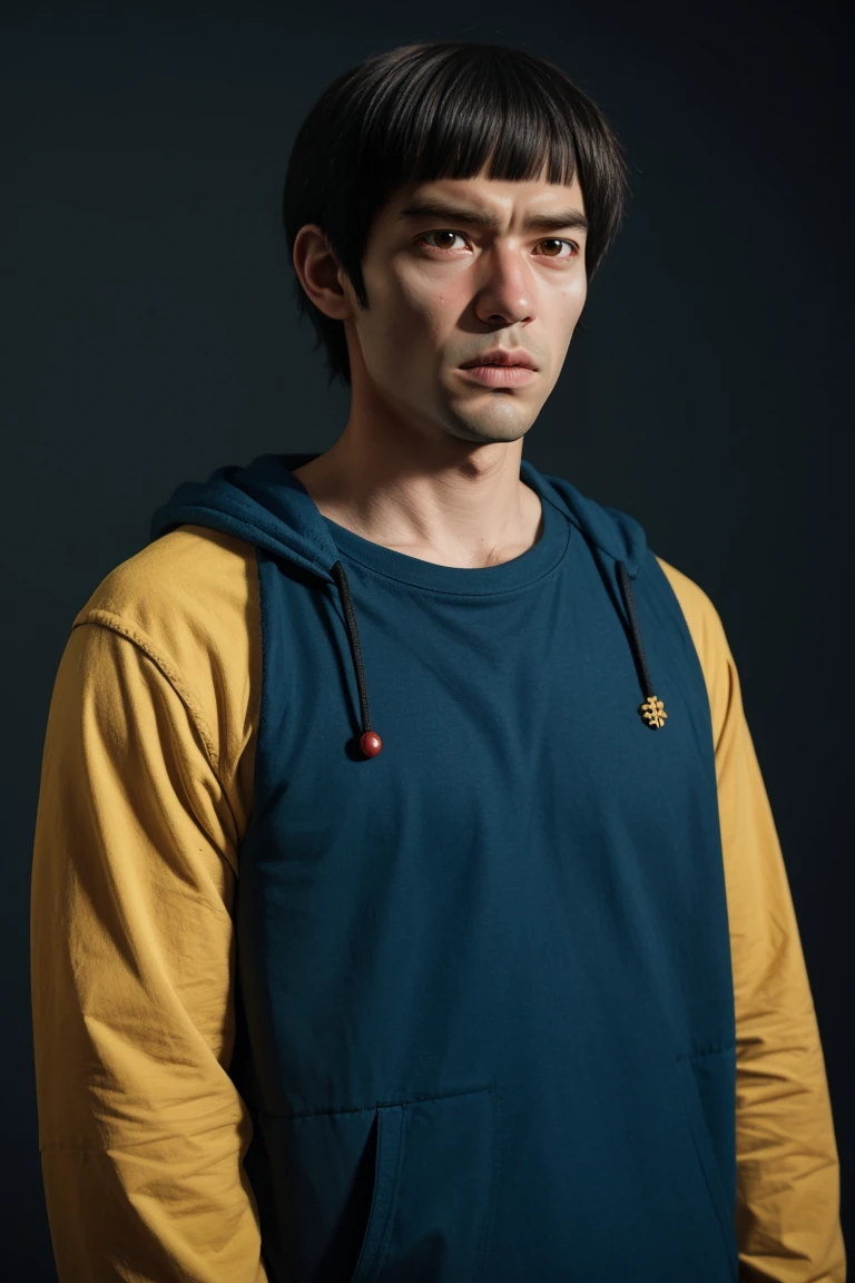 Finn character from adventure time, realistic styling 