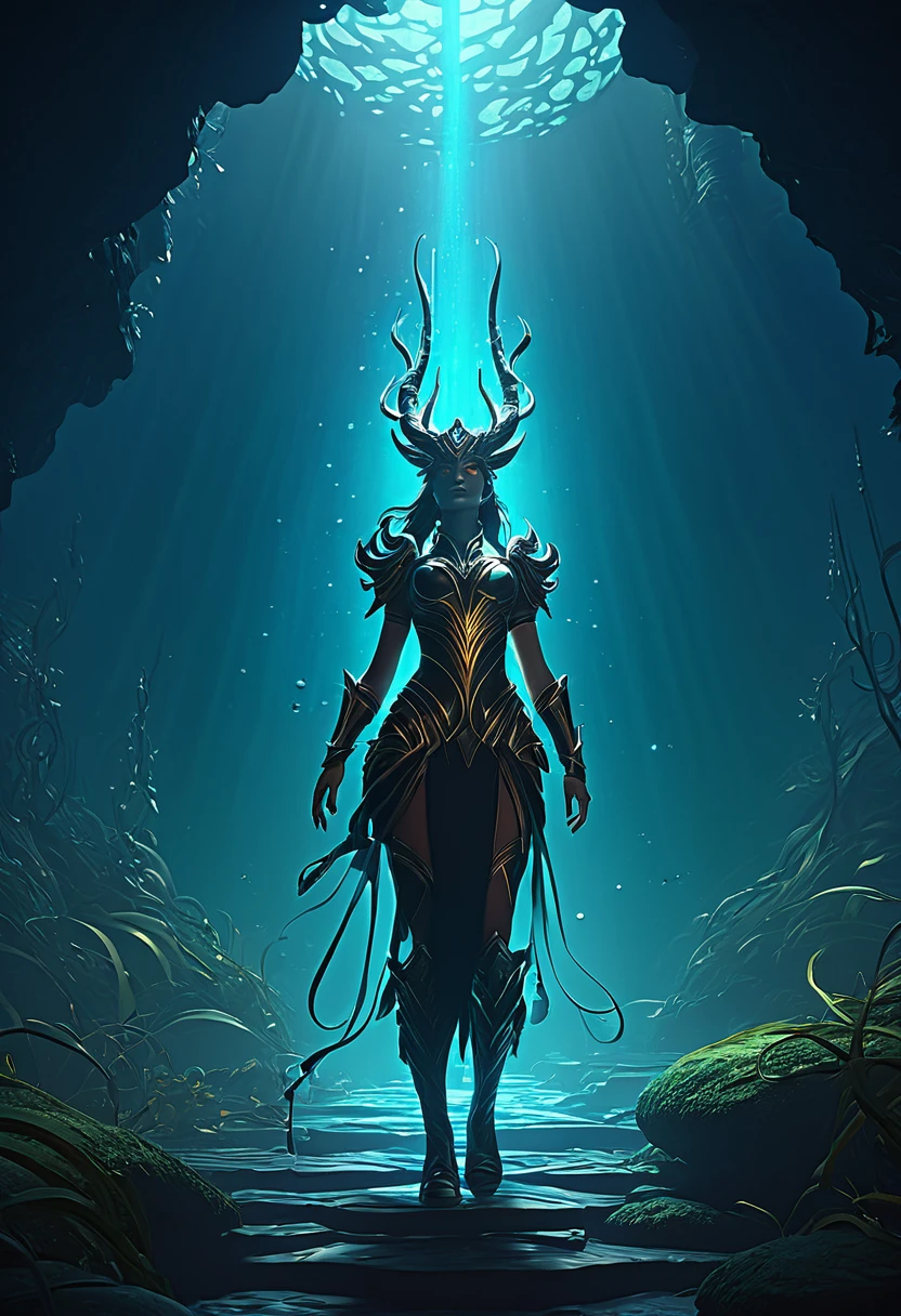 masterpiece, best quality, (extremely detailed CG unity 8k wallpaper), (best quality), (best illustration), (best shadow), absurdres, realistic lighting, (Abyss), beautiful detailed glow, art by PeterMohrBacher, Nicolas Fols