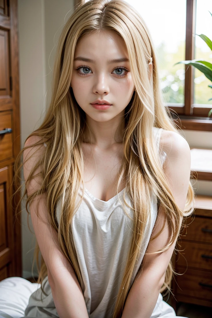 Girl with long blond hair 