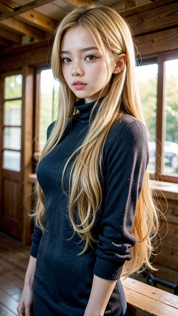 Girl with long blond hair 