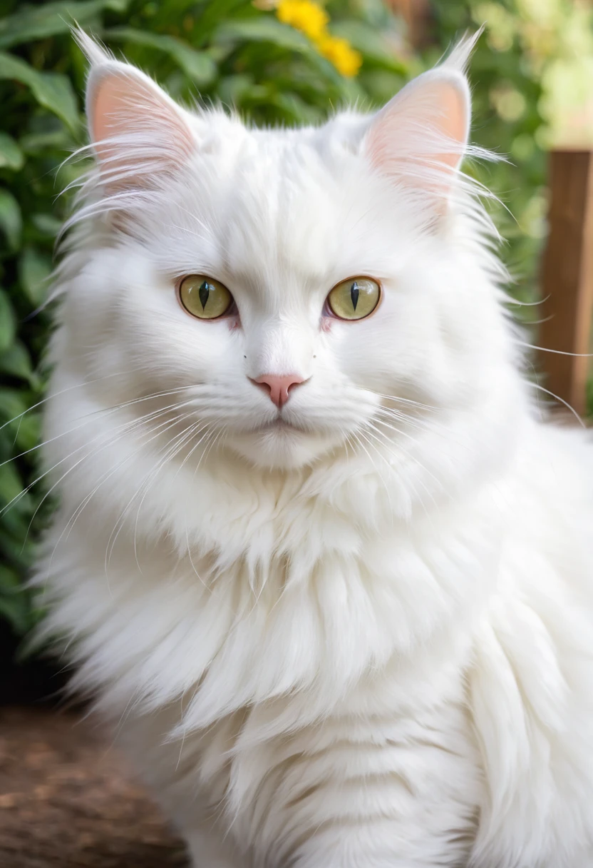 Fluffy white cat