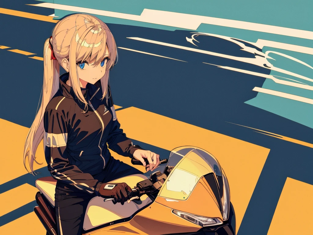 A girl on superbike, sport bike