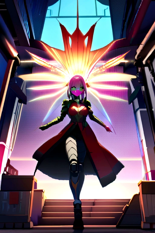 best quality, masterpiece, 3d, Pixar Artwork, Electronic variants, (Cartoon mechanical zombie with big glasses in the factory:1.5)，in a dynamic dancing pose within a colorful virtual reality world teeming with neon lights and vibrant holograms, The scene bears the influences of both pop art and graffiti, a truly cyberpunk-inspired ensemble with explosive energy, created using digital painting methods and radiant, glowing effects