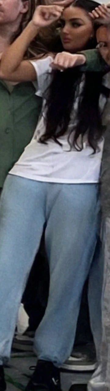 (an old man besides a sexy little latin girl about  standing in a classroom), she is wearing school uniform and very short mini skirt, thong, ass, short tops, high socks, holding a teddy bear