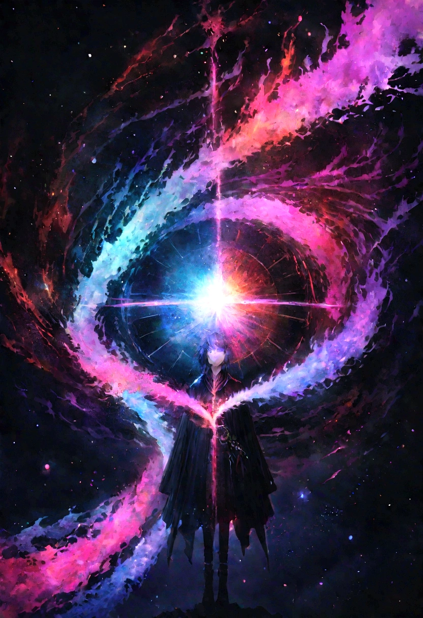 In the dimension of stellar collisions, The legendary snake Orokki appears as the embodiment of heavenly wrath.. Your body is a symphony of vibrant colors, Reflecting the birth of a star. His eyes glowed with cosmic fire, Tendrils of energy swirled around his form like ethereal lightning.. A very graceful snake being emits colorful ultrasonic sounds，Both surprising and terrifying, How to harness the power of the universe itself, In the vortex of space, Spiral galaxies and places where stars explode, The snake reigns, amazing, Catastrophe, And Beyond Sendent, Invoke the powers of heaven.style: ultra realistic digital painting，A dynamic interplay of intricate detail and color.execution: シュールなstyleで表現, Using advanced digital technology、Capturing the complex interstellar environment of snakes and the energy of celestial bodies, Full Body Lesbian, Very detailed, 8K, Depth of written boundary, Behance Photographs , Cinematic Color Grading, c