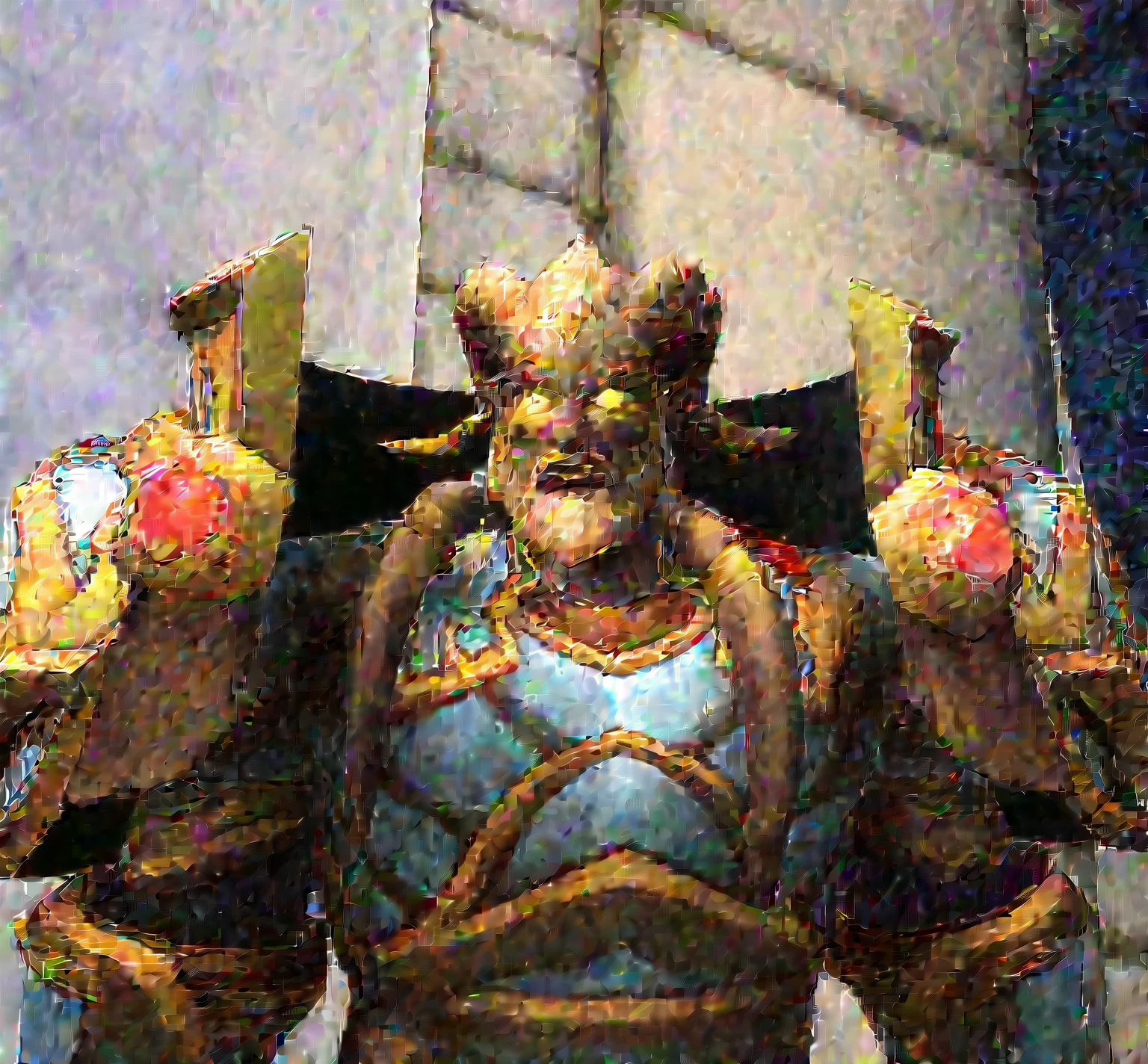 il y a un homme en armure draenei sancteforge, personnage de Warcraft, de World of Warcraft, de wow, expression intimidante, un commerçant degen majestueux et épique, photo d&#39;un guerrier mâle adulte, armure de World of Warcraft, capture d&#39;écran de World of Warcraft, Espaulières dorées, Connu sous le nom de Thaeraad dans la vie, énormes épaulettes