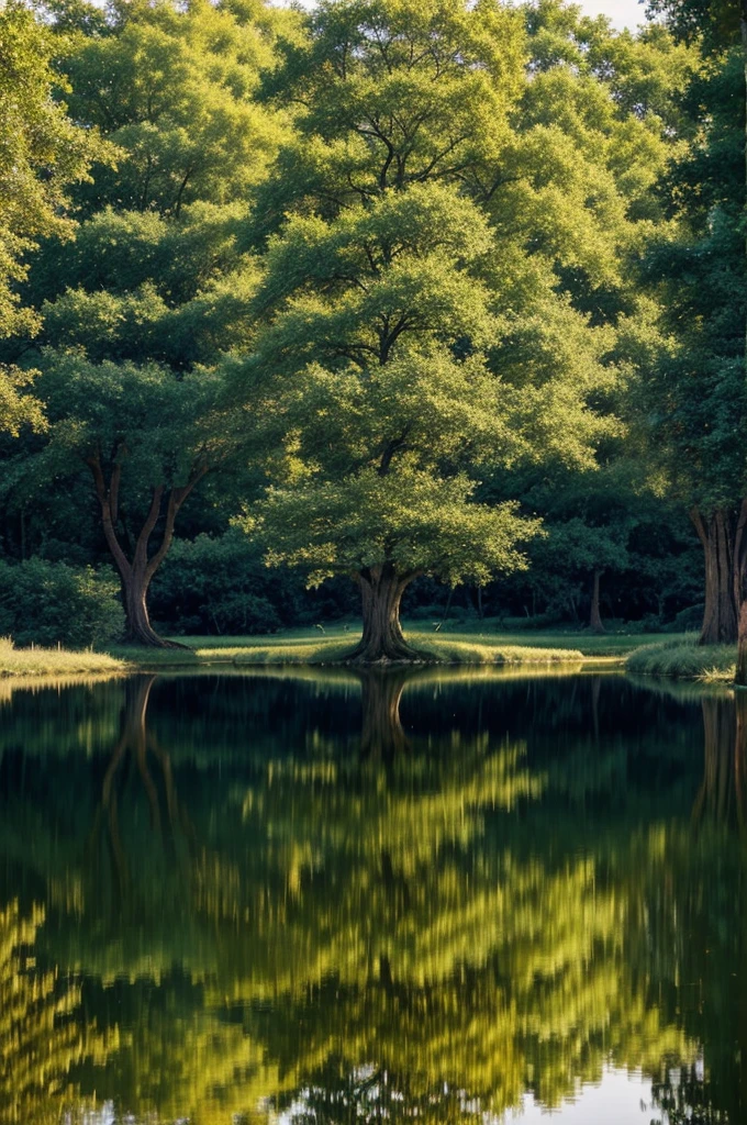 Tree of life upward and tree of death downward like two tree's are in water reflection 