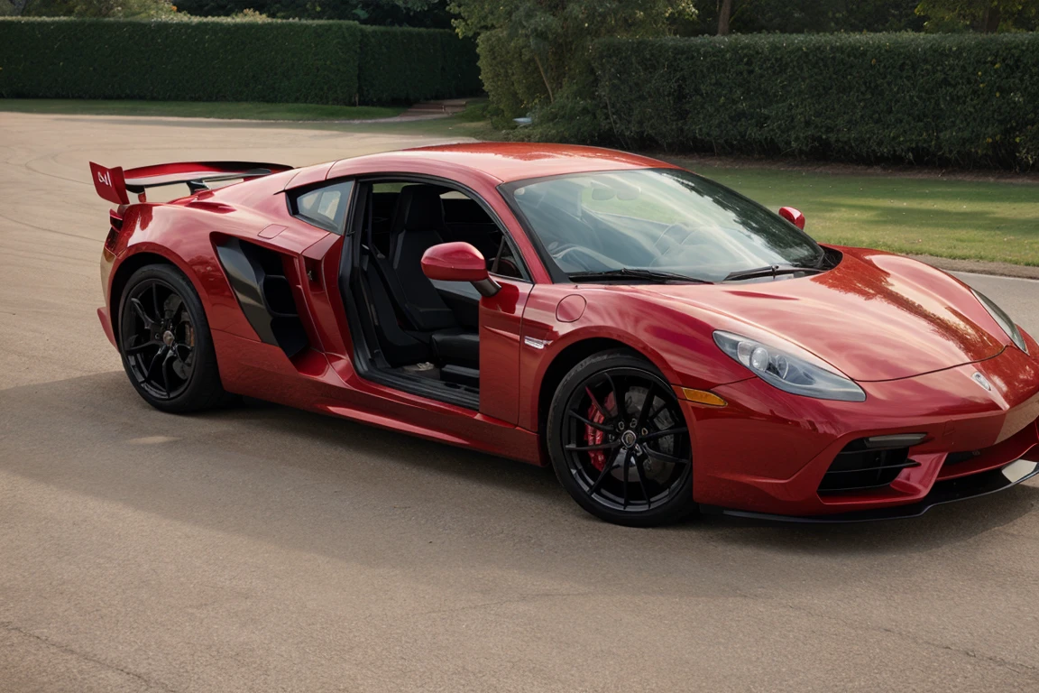 red sports car battery