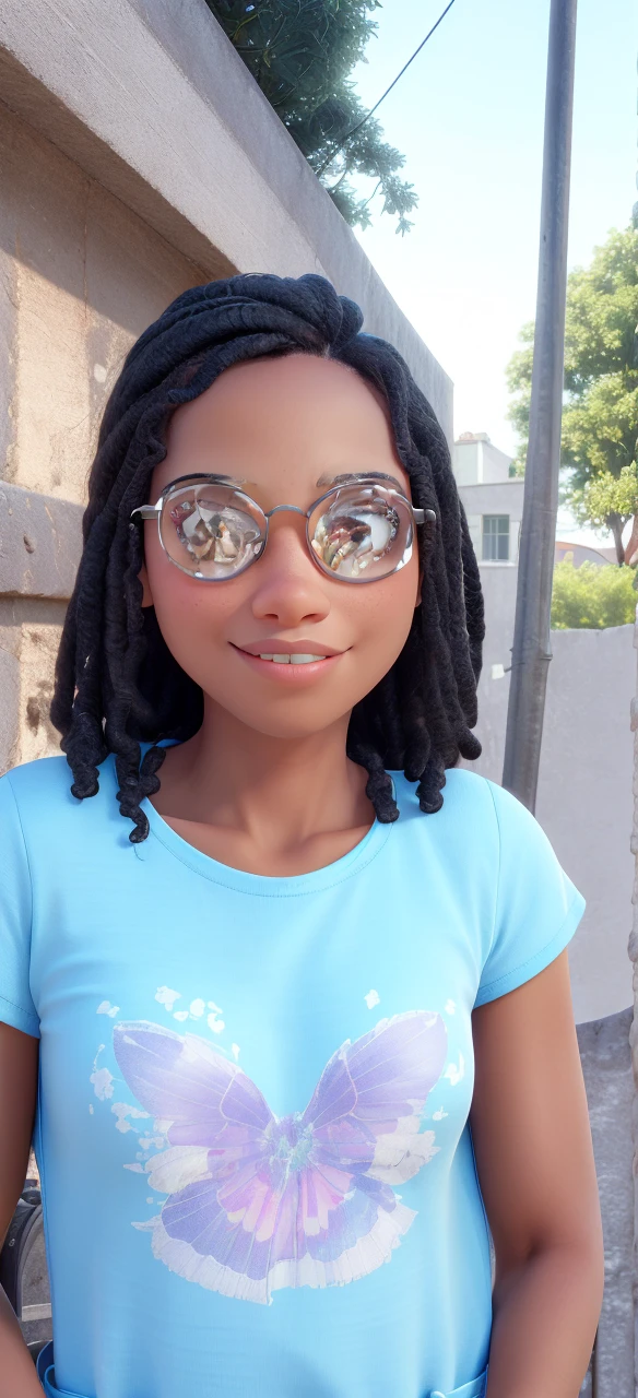 ((best quality)), ((work of art)), (detailed), perfect face, woman, black eyes, round glasses, brown car mechanic overalls