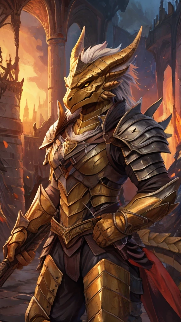 golden dragonborn,strong,armor