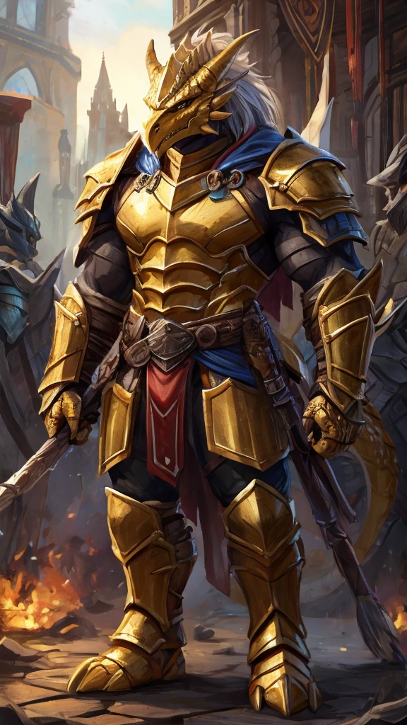 golden dragonborn,strong,armor