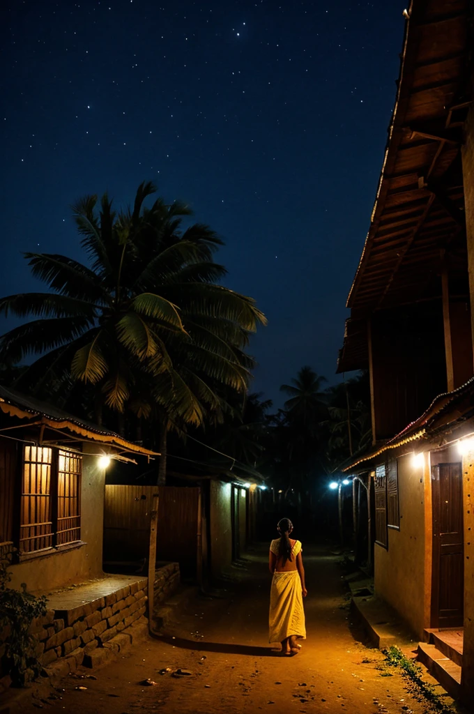 Night some people searching someone in Kerala village