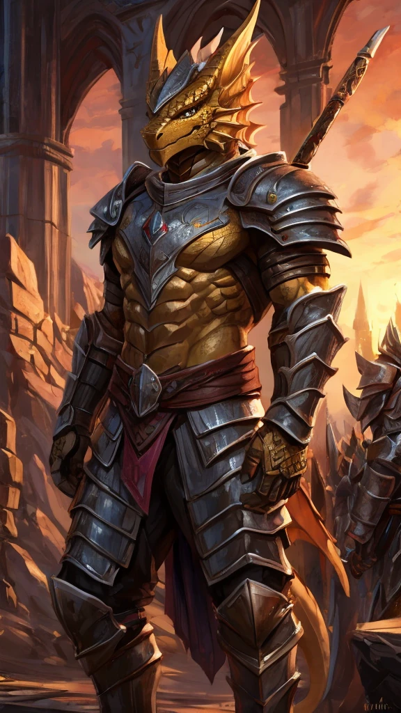 golden dragonborn,strong,armor