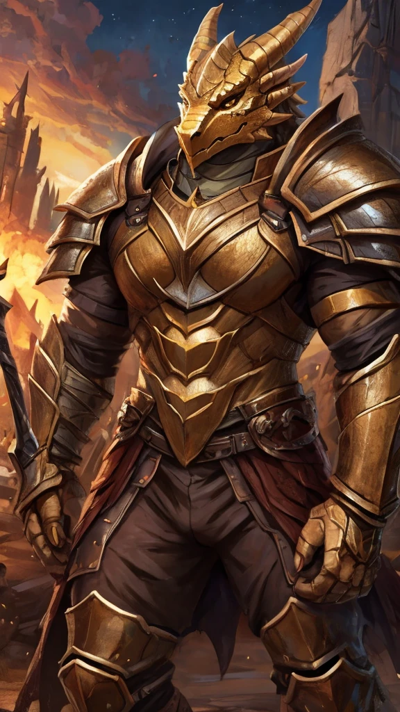 golden dragonborn,strong,armor