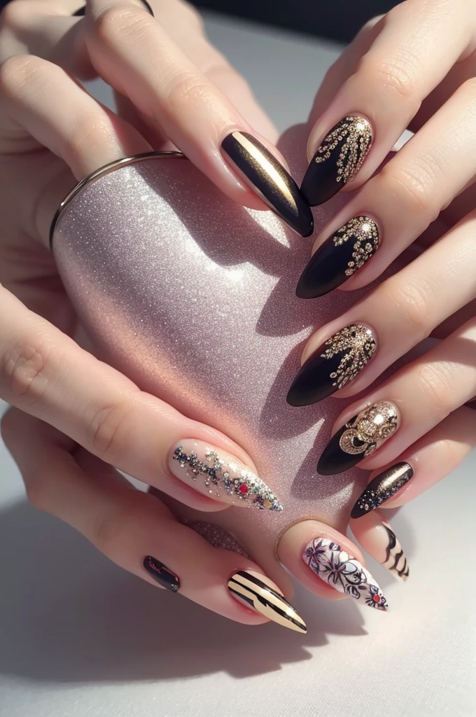 Realistic decorated nails