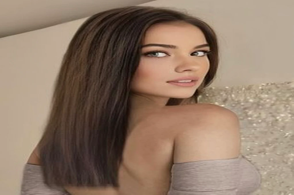 26 yers old Woman from USA, ,with cute playful face, dark long massy hair, brown eyes , makeup , medium breast, medium ass,), wearing short black skirt and short black top , (looking at viewer), focused, natural light