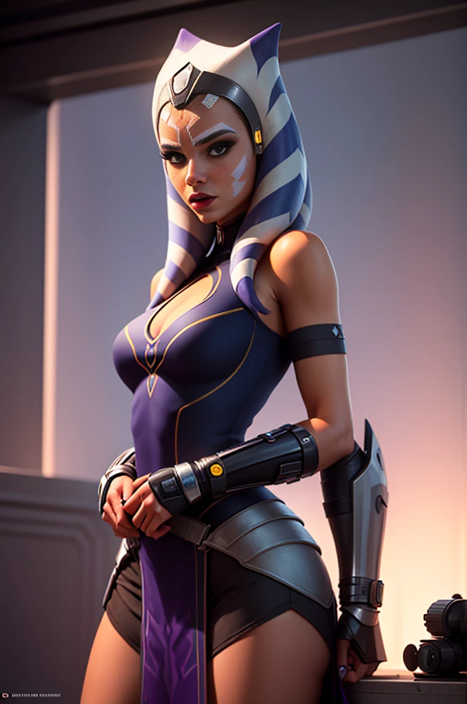   NUDE ahsoka tano, , portrait of ahsoka tano,  PURPLE  DRESS , SEXY POSE  , THICK  NUDE  SEXY, big ass  mara jade skywalker, mara jade, turian, jaina solo, leeloo outfit, gordon freeman as a woman, dark blue segmented armor, style of starfinder, inspired by Eve Ryder, femshep