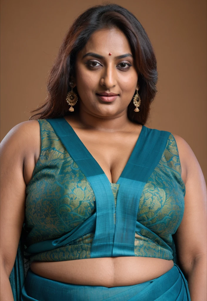 Foto RAW, photorealistic, photography, full body shot, 50 years old Woman, mature aunty, mature big saggy breast, hot Amma, vellamma, desi aunty, mommy, momma, motherly figure, fleshy bulky figure, curvy, Full figured woman, busy housewife, thirsty for young male, hypnotizing eyes, master shot, perfect eyes, goddess like beauty, pierced eyes, perfect thick chubby mallu Desi aunty bhabhi, Wearing a Stanapatta, a chest-band.Saree model, model Photography, Indian saree shoot, Indian traditional wear advertising photography, traditional wear brand shoot, face of Indian actress Sonakshi Sinha, masterpiece, realistic, realism, incredible details,  pleasure, photorealism, detailed skin, skin pores, high contrast, photorealistic Artstation 8k HD digital art trend of high definition and detailed realistic skin texture, ultra detail, realistic skin texture, armature, best quality, ultra high definition, (photorealistic:1.4),, high resolution, detail, raw photo, sweat, Re sharp, by Lee Jefferies Nikon D850 Film Stock Photo 4 Kodak Portra 400 Camera F1.6 Lens Rich Color Ultra Real Realistic Realistic Textures Dramatic Lighting Unreal Engine Trending at Art Station Cinestill 800,(pele altamente detalhada: 1.2), 8k UHD, DSLR, soft-lighting, alta qualidade, grain of film, Fujifilm XT3,she didn't like to wear blouse or bra, she is happy to wear only saree, she hates blouse or bra, detailed hairy armpits, hyper realistic skin, skin pores, sweat, veins,  Dark hairy armpits, sensually appealing figure, goddess of temptation and lust, queen of lust, 