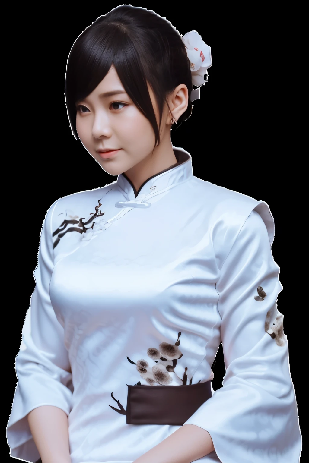 Game Art，best picture quality，Maximum resolution，8K，(A half-length photo)，(Half-length portrait:1.5)，(Close-up of the head)，(Rule of Thirds)，Unreal Engine 5 rendering works， (Future Girl)，(Female warriors)， 20-year-old girl，(Chinese warrior)，Eyes full of details，(Large Breasts)，Elegant and noble，indifferent，(brave)， (Chinese martial arts element costumes，figure服飾，Clothes with random patterns，ribbon，Combined Armor，Rich wearing details)，(Chinese Hanfu:1.3)，figure，fantasy style， Photo poses，Field background，Cinema lights，Ray tracing，Game CG，((3D Unreal Engine))，OC rendering reflection pattern
