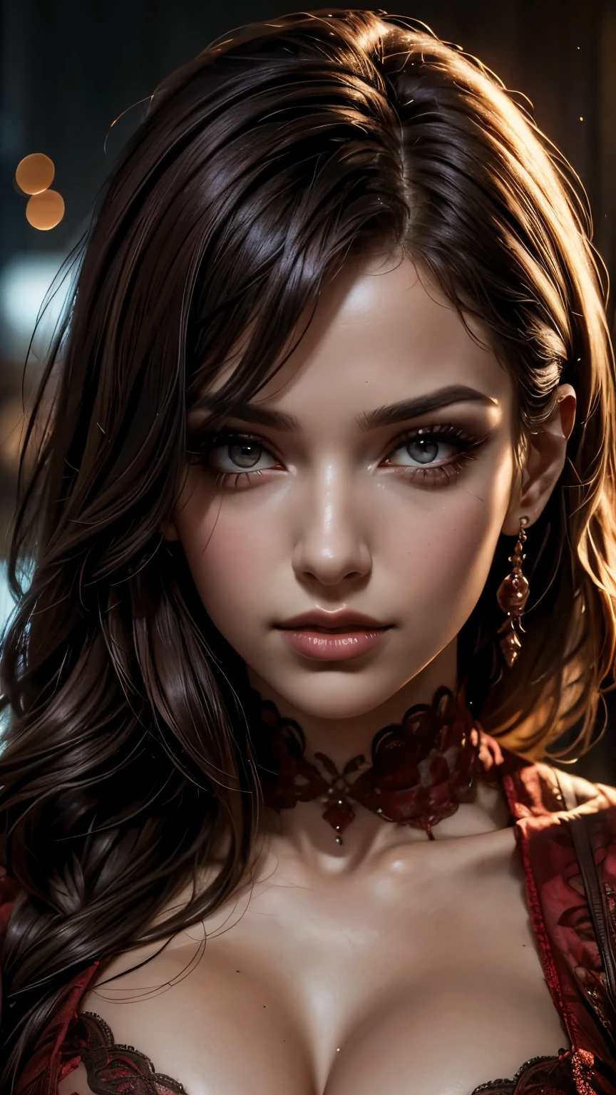 (best quality,4k,8k,highres,masterpiece:1.2),ultra-detailed,(realistic,photorealistic,photo-realistic:1.37), HDR, UHD, studio lighting, ultra-fine painting, sharp focus, physically-based rendering, extreme detail description, professional, vivid colors, bokeh, portraits, beautiful detailed eyes, beautiful detailed lips, extremely detailed eyes and face, long eyelashes, red color tones, seductive lighting