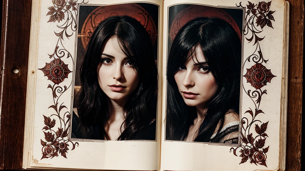 grimoire with terrifying illustrations.