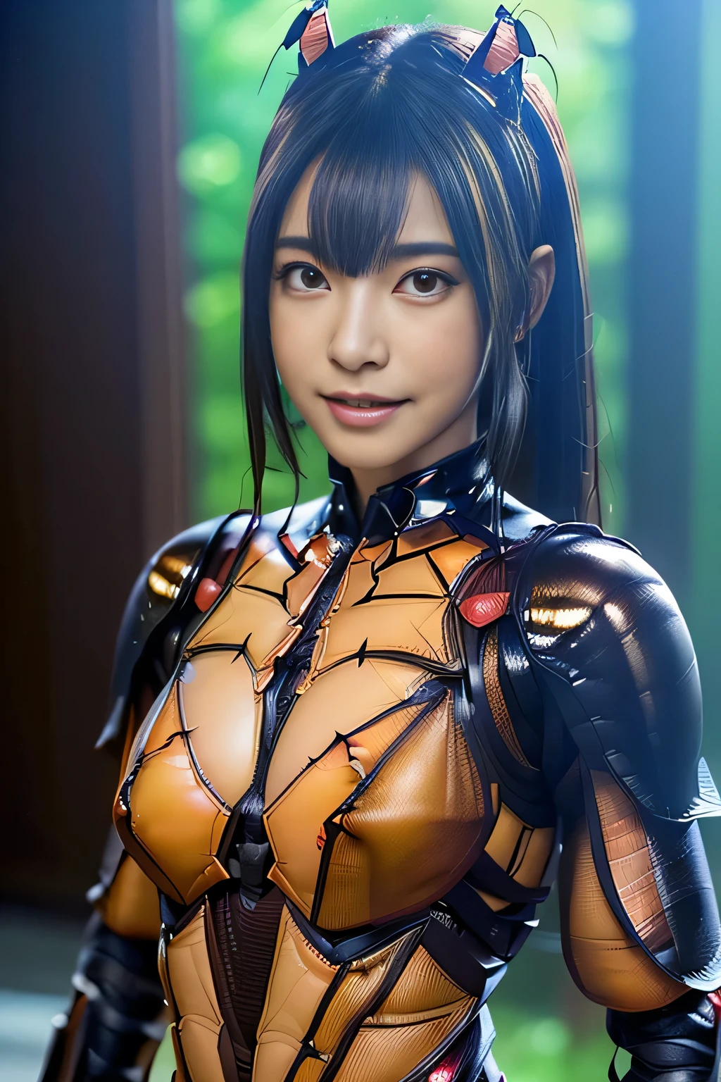 (high resolution,masterpiece,best quality,extremely detailed CG, anime, official art:1.4), realistic, photo, amazing fine details, all intricate, gloss and shiny,awesome many layers, 8k wall paper, 3d, sketch, kawaii, illustration,( solo:1.4), perfect female proportion,villainess, (fusion of dark brown cockroach and lady:1.4), (brown cockroach form lady:1.2), (brown cockroach lady:1.2), (fusion:1.2), (solo:1.4), (evil smile:1.2), muscular, abs, (cockroach brown exoskeleton bio insect suit:1.4), (cockroach brown exoskeleton bio insect armor:1.2), (brown transparency cockroach wing:1.4), (brown cockroach antennae:1.3),