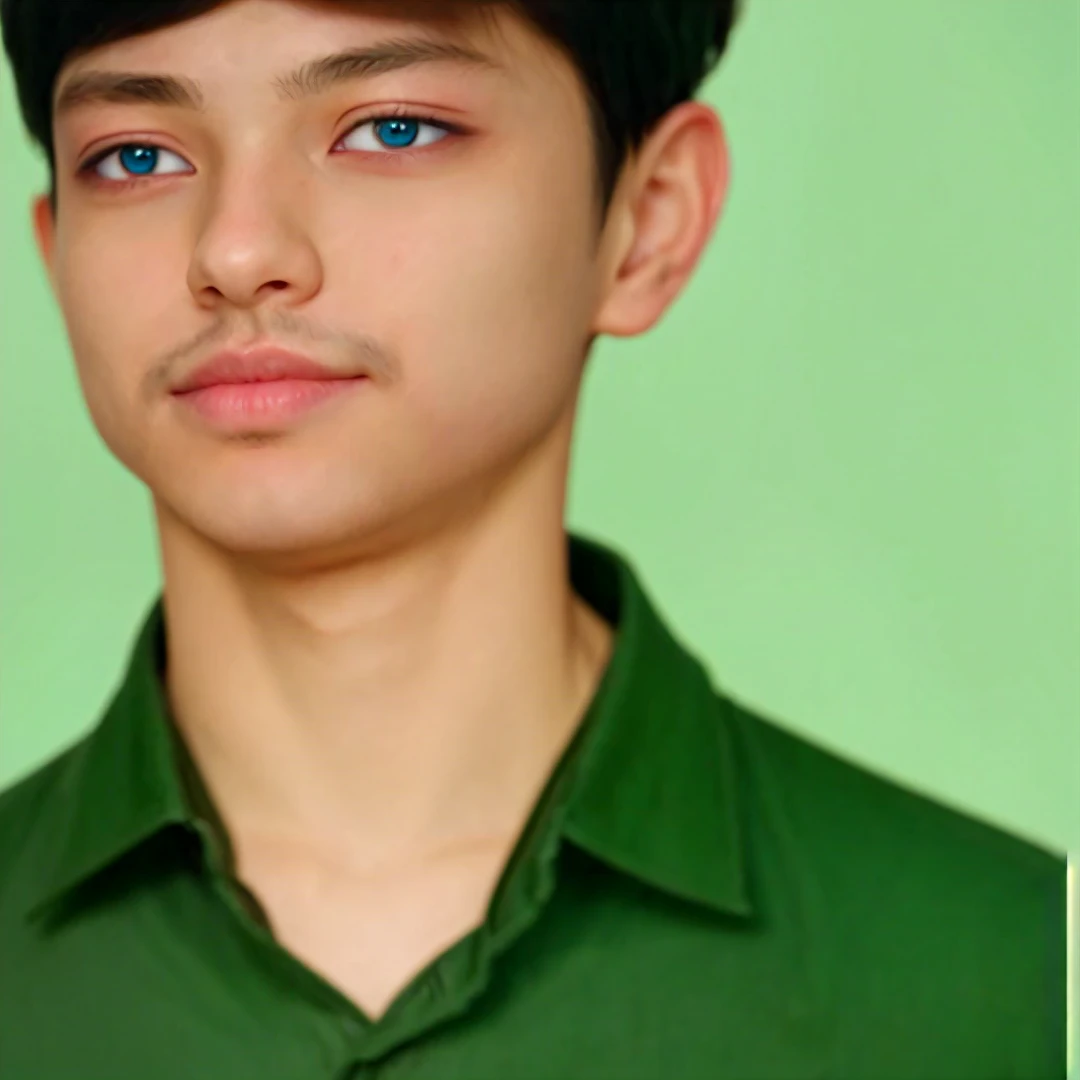 masterpiece, best quality, high quality, 1boy, solo, male focus, looking at viewer, upper body, kyoutarou_ichikawa, blue eyes, hair over one eye, brown hair,