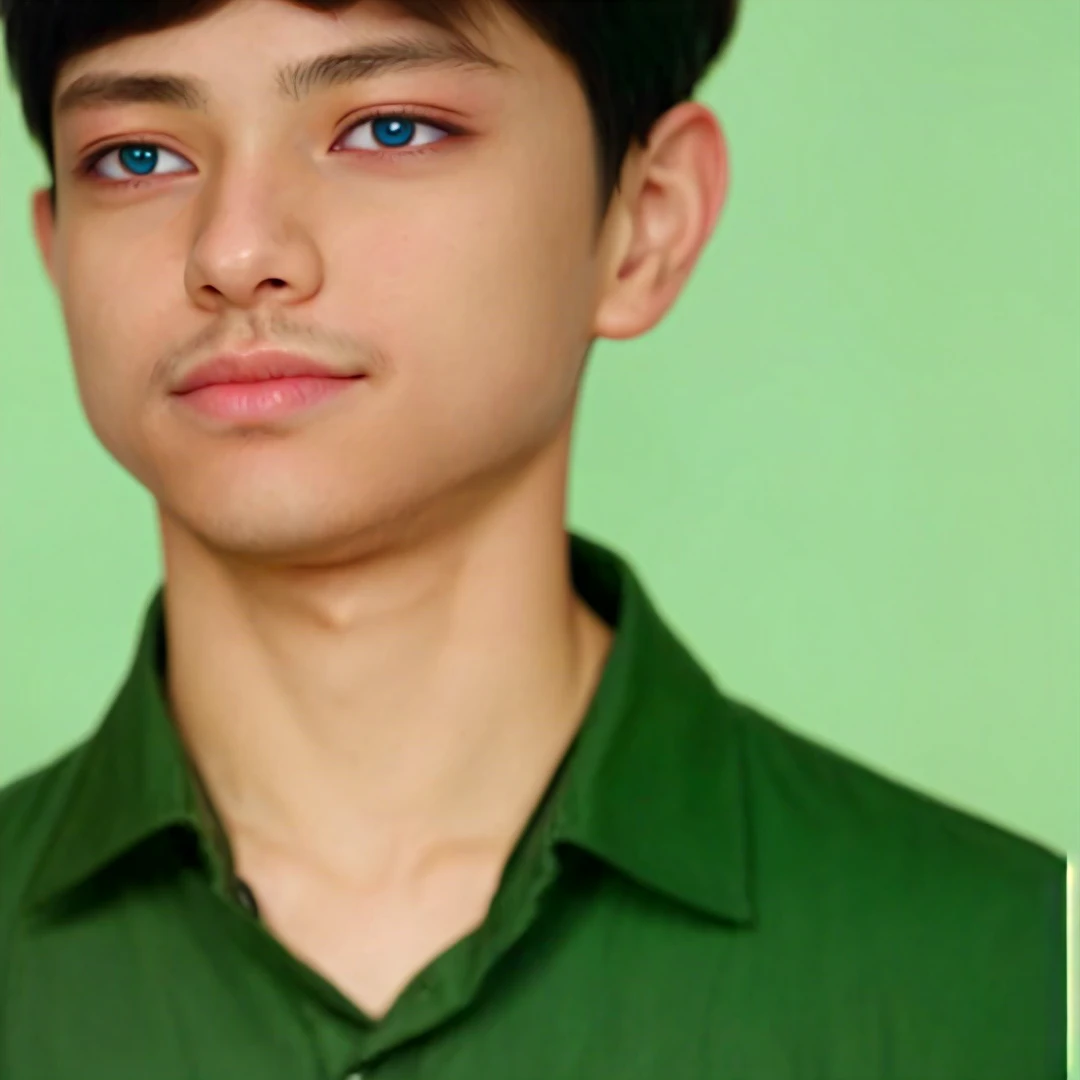 masterpiece, best quality, high quality, 1boy, solo, male focus, looking at viewer, upper body, kyoutarou_ichikawa, blue eyes, hair over one eye, brown hair,