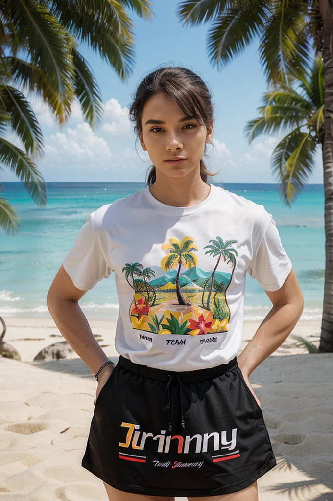 t-shirt design, rzminjourney, vector art, summer design, hot like hawaii