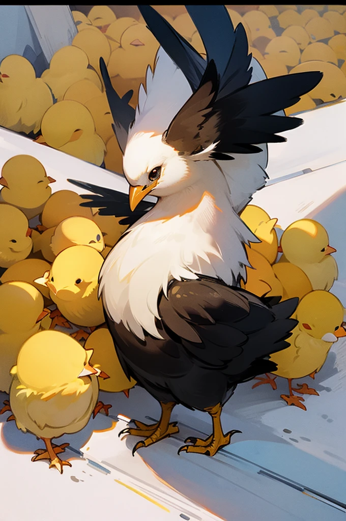 Newborn chicken with a humanoid shape