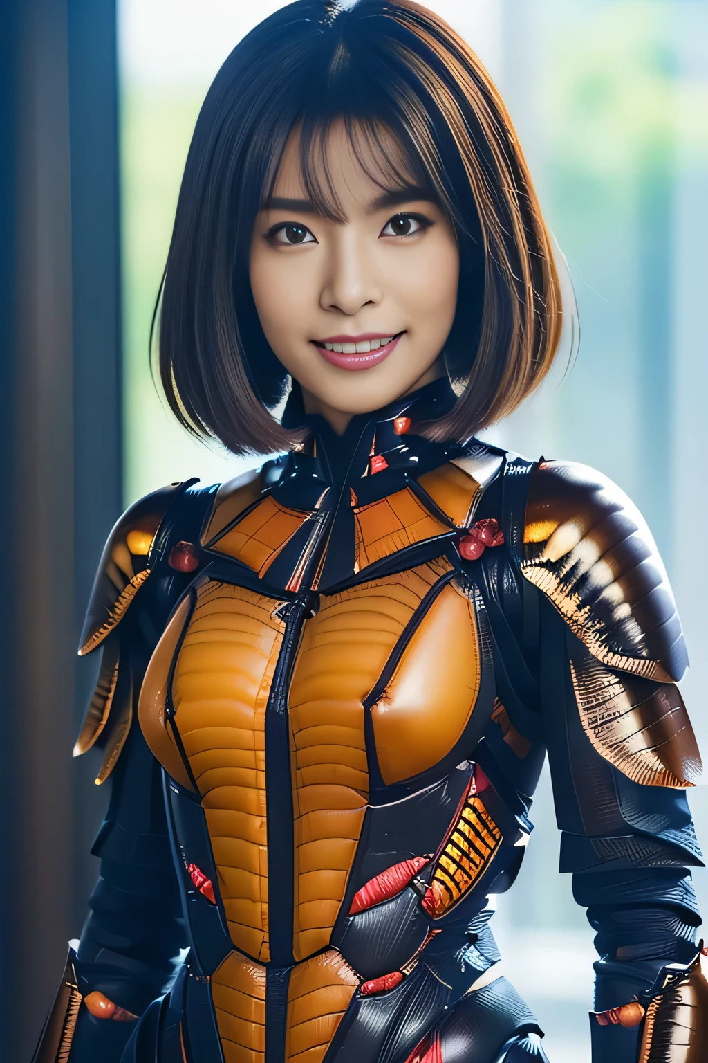 (high resolution,masterpiece,best quality,extremely detailed CG, anime, official art:1.4), realistic, photo, amazing fine details, all intricate, gloss and shiny,awesome many layers, 8k wall paper, 3d, sketch, kawaii, illustration,( solo:1.4), perfect female proportion,villainess, (fusion of dark brown cockroach and lady:1.4), (brown cockroach form lady:1.2), (brown cockroach lady:1.2), (fusion:1.2), (solo:1.4), (evil smile:1.2), muscular, abs, (cockroach brown exoskeleton bio insect suit:1.4), (cockroach brown exoskeleton bio insect armor:1.2), (brown transparency cockroach wing:1.4), (brown cockroach antennae:1.3),