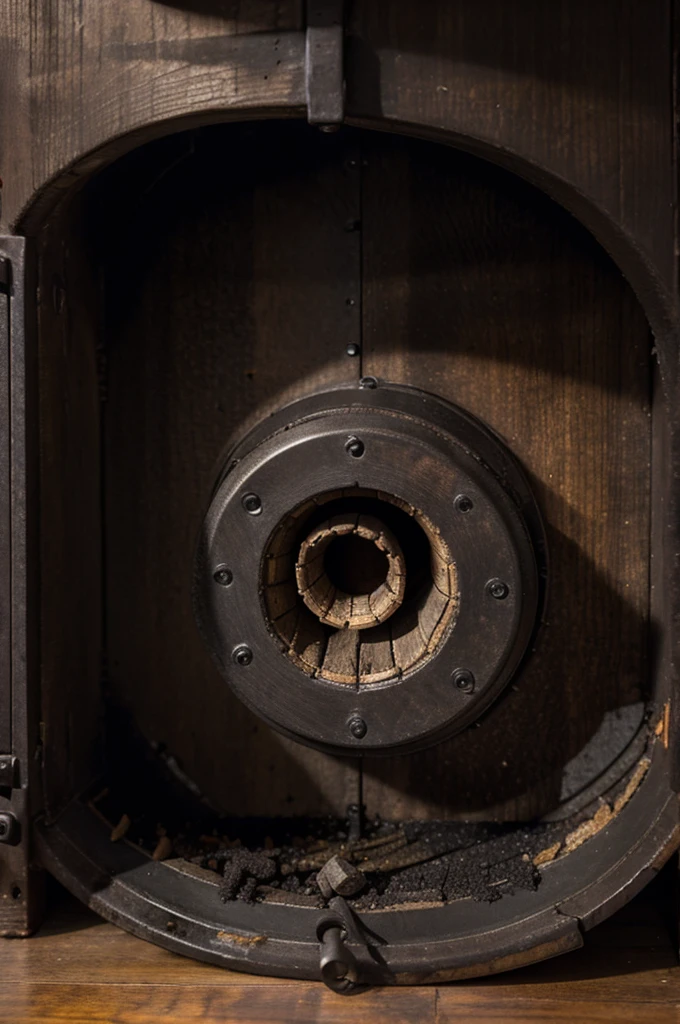 A coil inside a wall-mounted firebox