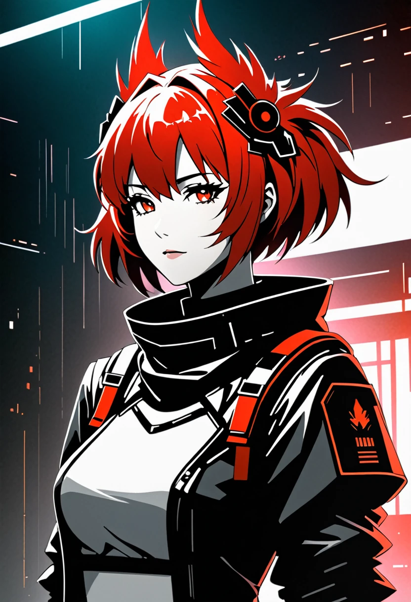 fiammetta \(arknights\), soft facial features, rounded chin, delicate jaw, gentle curves, full body, Art styles: anime, masterpiece, dramatic lighting, 3000K lighting, muted tones, crisp image, clear image, cyberpunk;