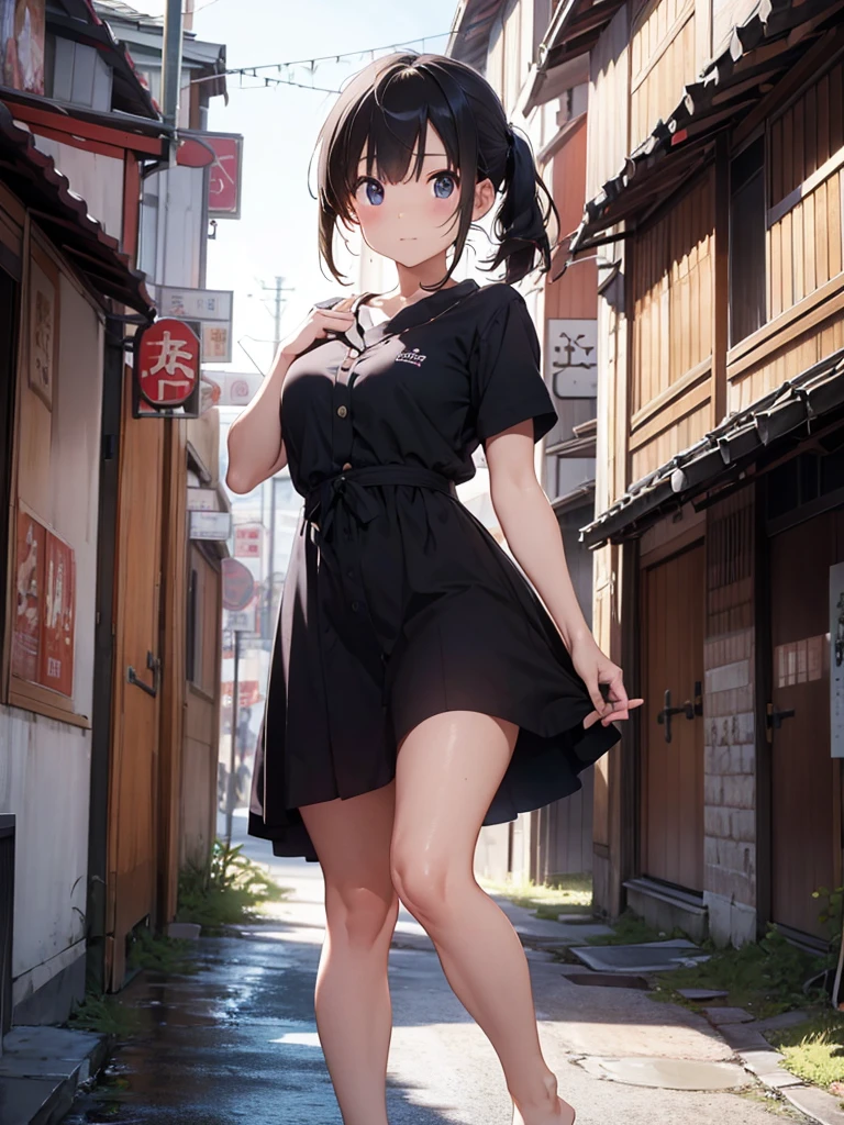 Highest resolution、Masterpiece、8K、Japanese women、30th Generation、sexy、restaurant、Beautiful feet、dress、whole body
