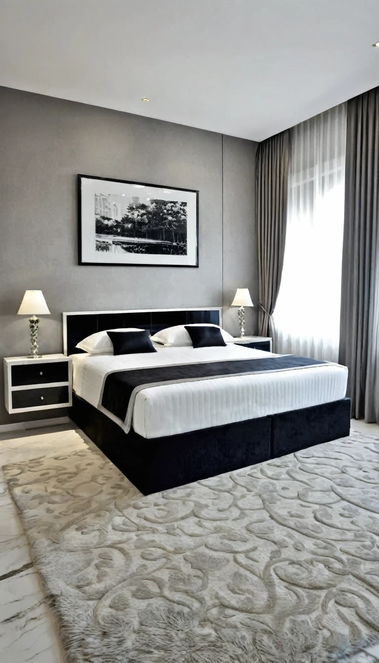 modern be room, high class, classic