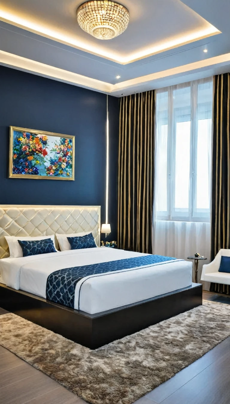 modern be room, high class, classic