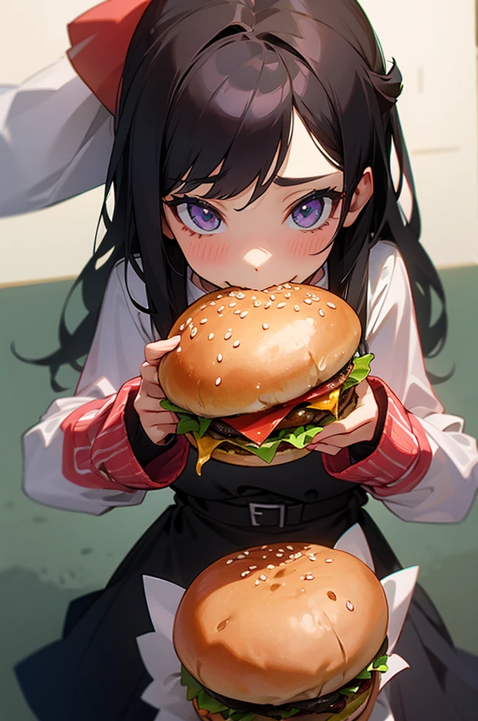 Cute girl eating hamburger erotic