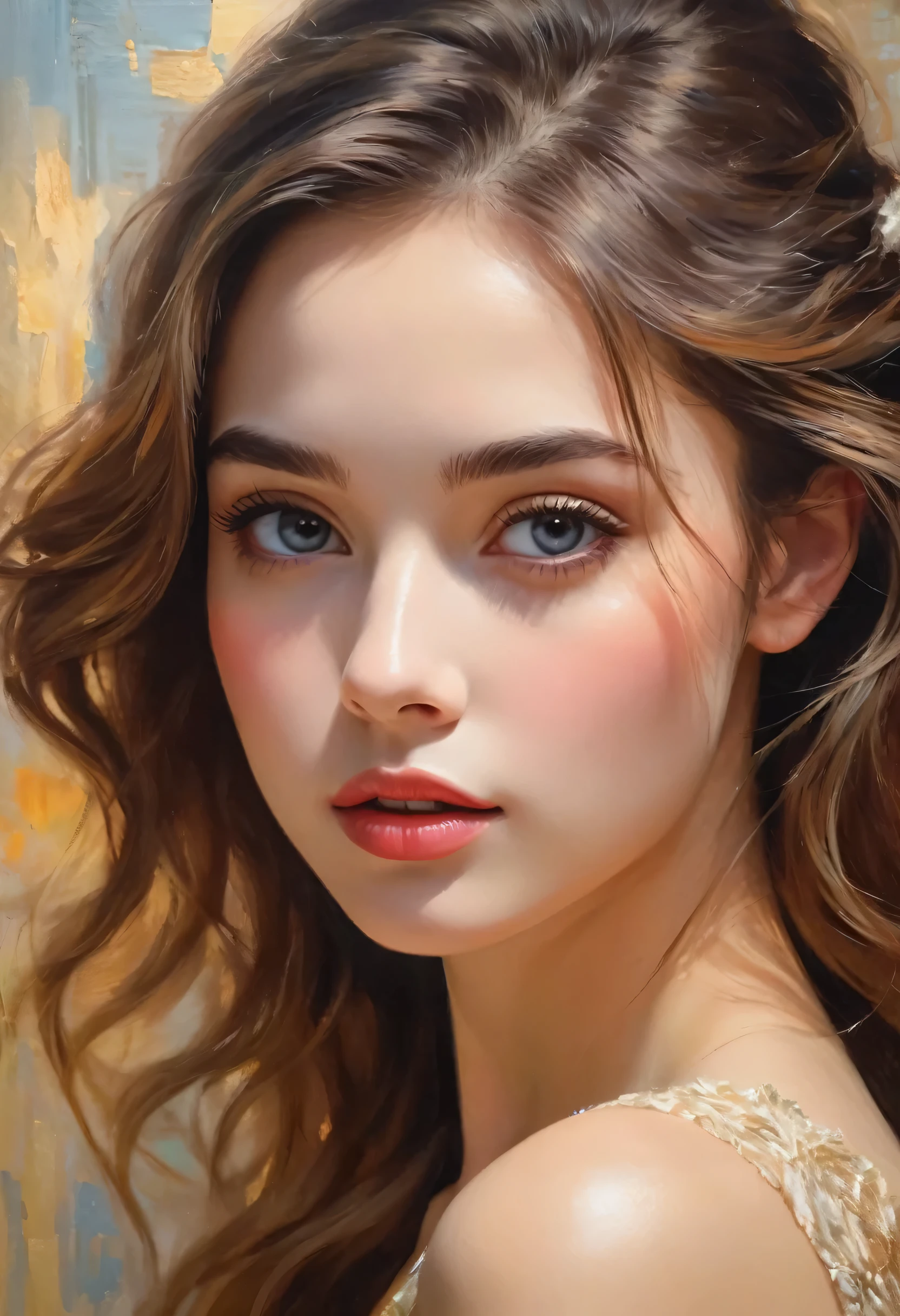 (best quality,4k,8k,highres,masterpiece:1.2),ultra-detailed,(realistic,photorealistic,photo-realistic:1.37),impressionism,nude,model,girl,France,atelier,charming,beautiful detailed eyes,beautiful detailed lips,extremely detailed eyes and face,longeyelashes,elegant,painting,canvas,artist,palette,brushstrokes,soft colors,soft lighting,studio,artwork,subtle brushwork,graceful pose,artistic perspective,serene atmosphere,vibrant colors,impressionistic style,textured background,spontaneous strokes,dappled light,play of light and shadow,airy brushstrokes,impressionist techniques,romantic ambiance,vivid expression,dreamy,ethereal,graceful movement,delicate contours,whispered details,subtle gradients,radiant skin tones,impressionistic artistry,endless inspiration