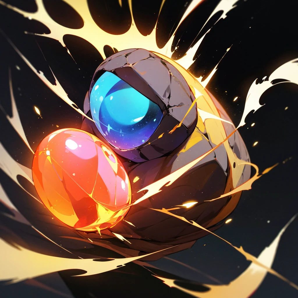 magic stone on a black background