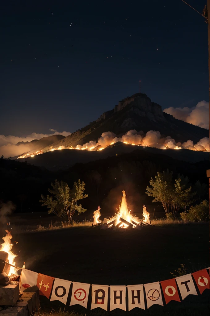 uno sfondo per una banner con le fiamme in stile pokemon