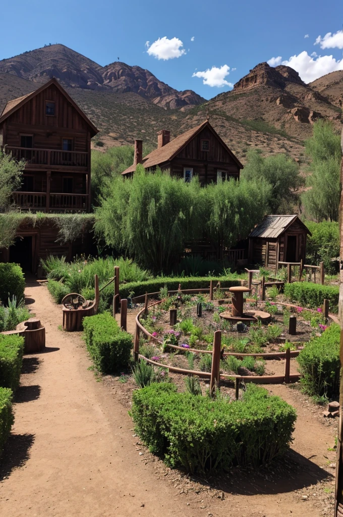 image of horror garden in ghost town