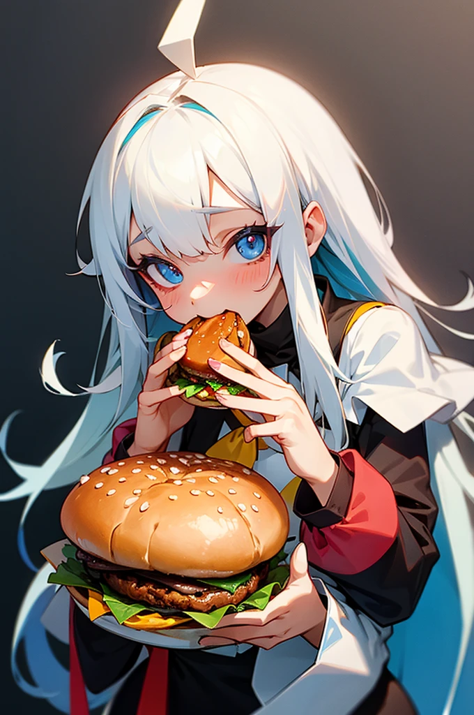 Cute girl eating hamburger erotic