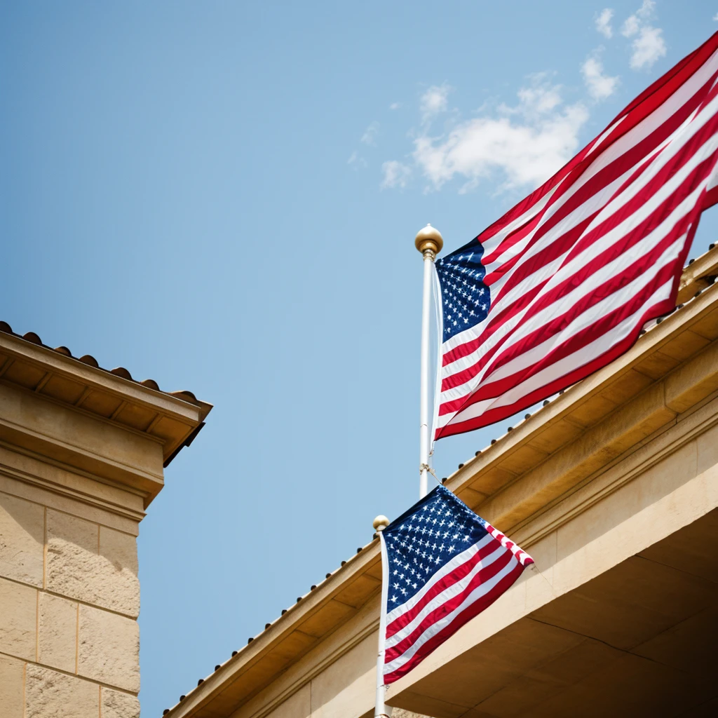 USA flag flying